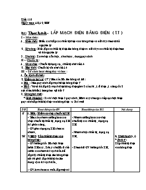 Giáo án Công nghệ 9 tiết 15 Thực hành Lắp mạch điện bảng điện (t.t)